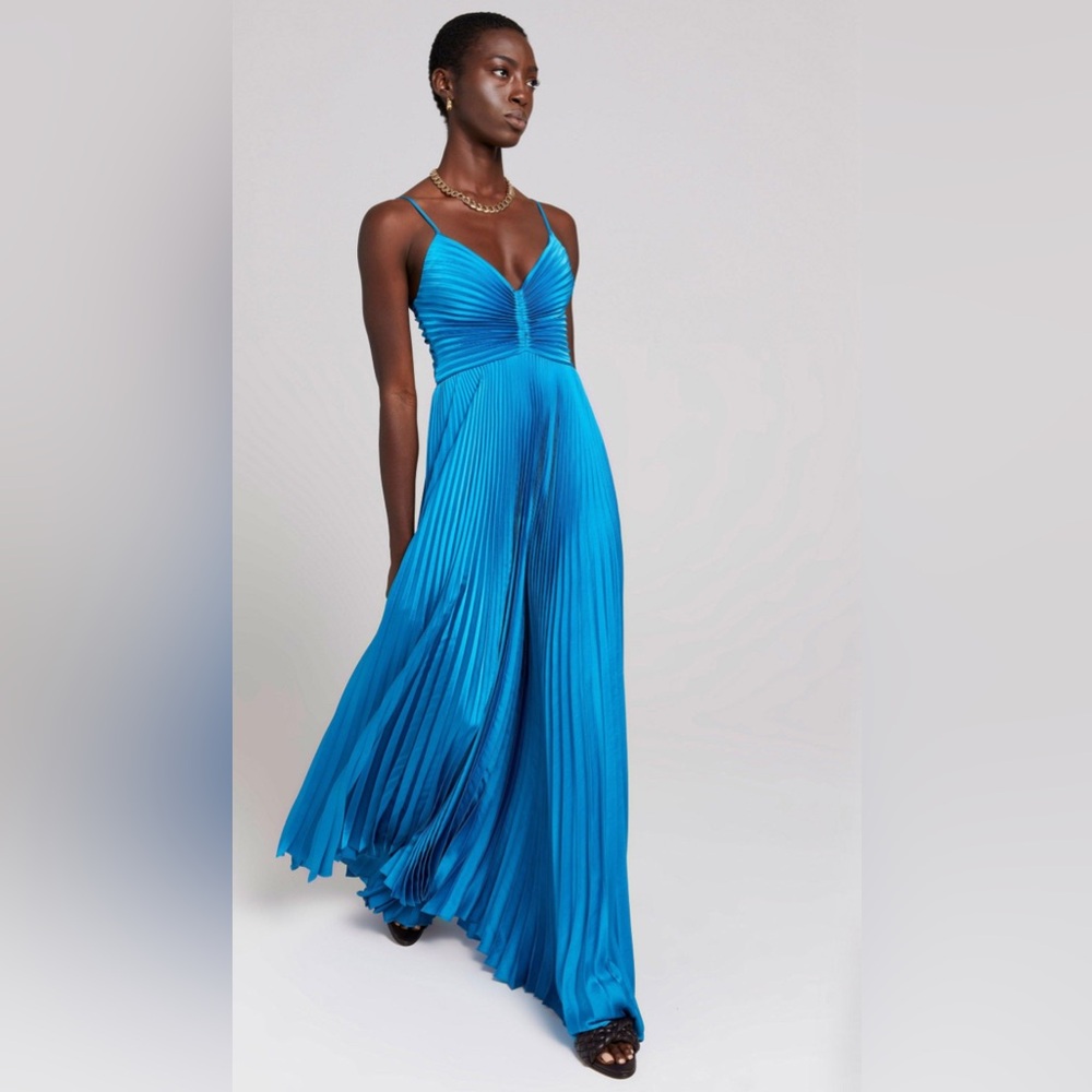ALC Aries Pleated Gown in Cerulean
